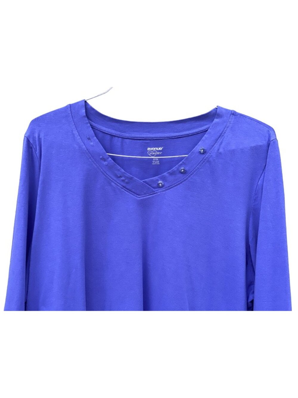 Avenue Women Your Tee Blue V Neck Top Shirt plus size 22  24